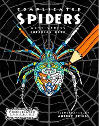 【英語の塗り絵 スパイダー】Complicated Spiders